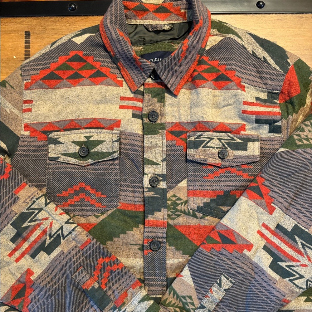 American Eagle Outfitters Aztec Print Shirt Jacket